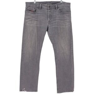 Diesel Men's Safado 0RZ41 Gray Regular Slim Straight Stretch Jeans Size 36x30